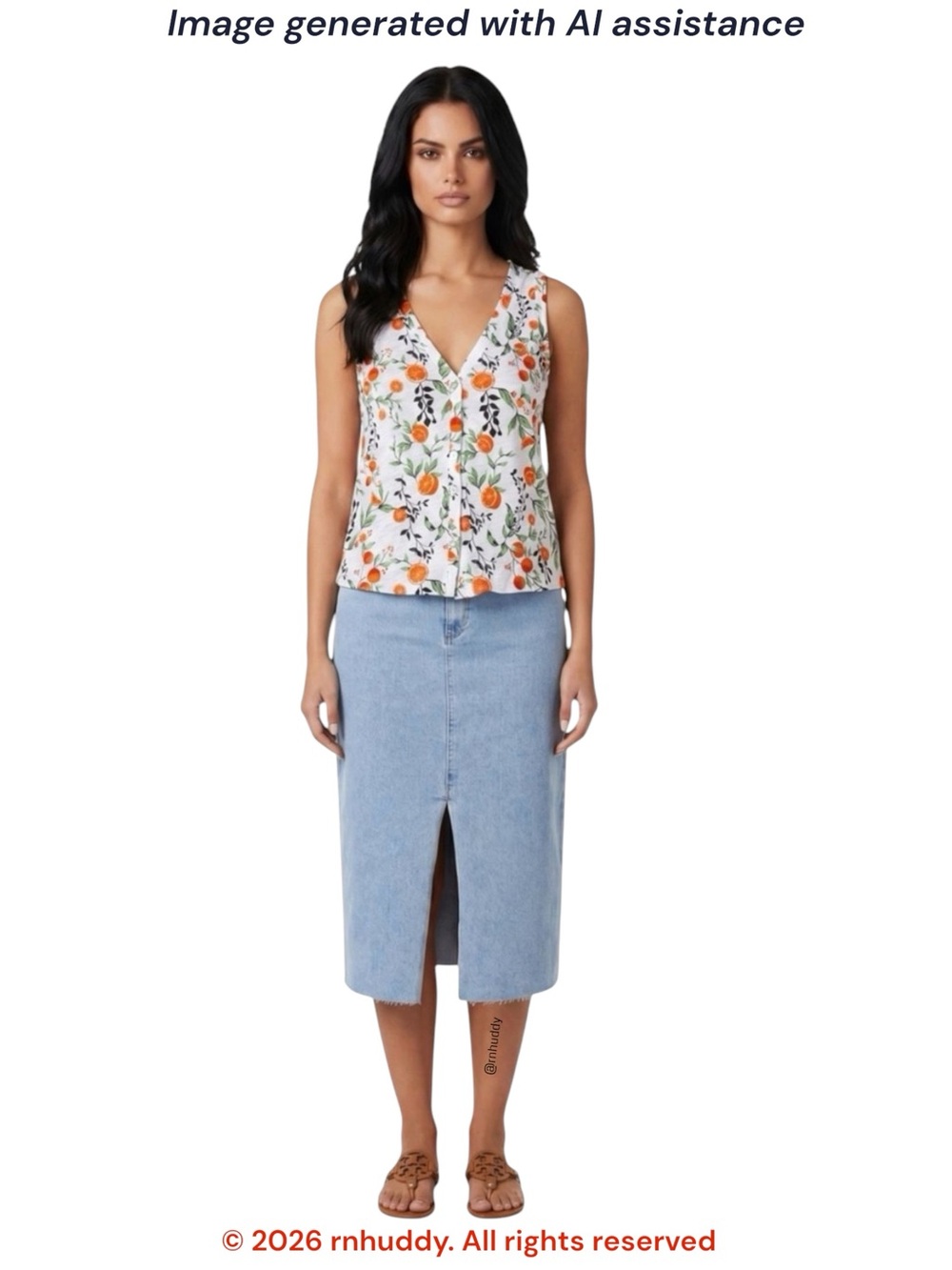 Altar’d State ARULA 2X Denim Midi Skirt